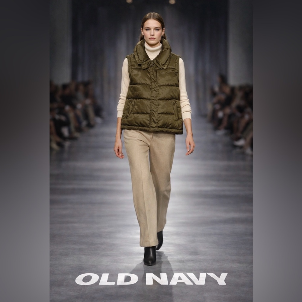 Old Navy mustard green Puffer Vest